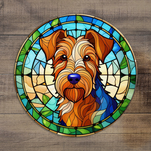 Welsh Terrier Glass Suncatcher Worktop Saver
